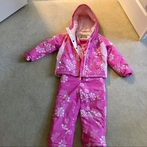 Columbia snowsuit jacket and bib snow pants sz 4/5